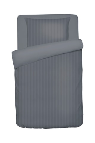 Juego de nórdico de satén de algodón 80 hilos/cm² Dobby - Gris oscuro