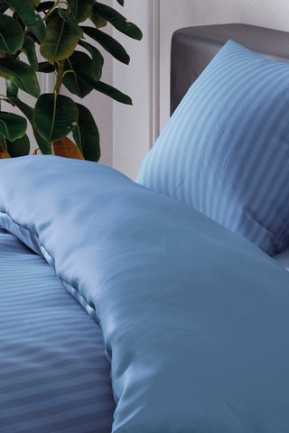 Juego de nórdico de satén de algodón 80 hilos/cm² Dobby - Azul cobalto