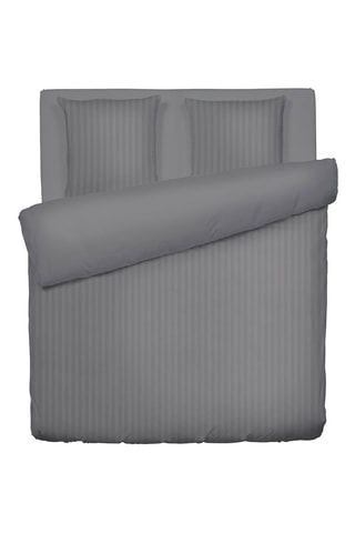 Juego de nórdico de satén de algodón 80 hilos/cm² Dobby - Gris oscuro