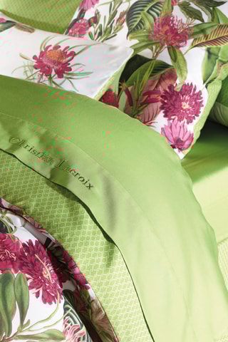 Sábana encimera de satén de algodón 80 hilos/cm² Garden Micro - Verde claro