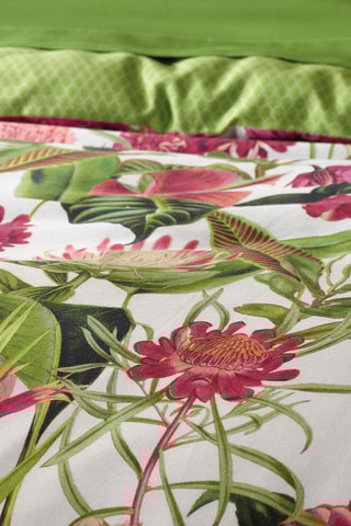 Sábana encimera de satén de algodón 80 hilos/cm² Garden Micro - Verde claro