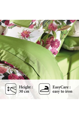 Sábana encimera de satén de algodón 80 hilos/cm² Garden Micro - Verde claro