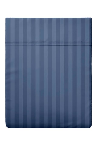 Sábana encimera de satén de algodón 80 hilos/cm² Dobby Stripe Woven - Azul marino