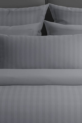 Sábana encimera de satén de algodón 80 hilos/cm² Dobby Stripe Woven - Gris oscuro