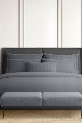 Sábana encimera de satén de algodón 80 hilos/cm² Dobby Stripe Woven - Gris oscuro