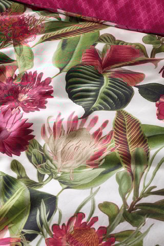 Sábana encimera de satén de algodón 80 hilos/cm² Garden Micro - Fucsia