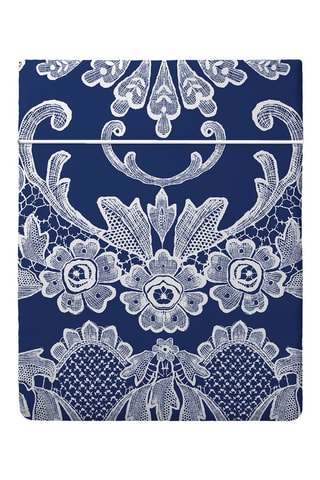 Sábana encimera de satén de algodón 80 hilos/cm² Passementerie - Azul marino