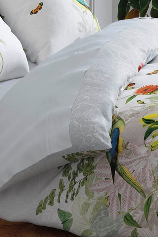 Sábana encimera de satén de algodón 80 hilos/cm² Liso - Gris claro