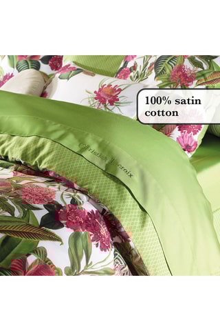 Sábana encimera de satén de algodón 80 hilos/cm² Liso - Verde