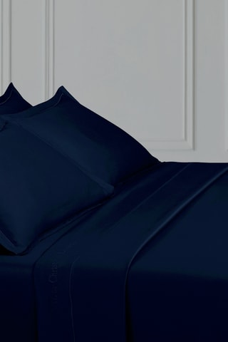 Sábana encimera de satén de algodón 80 hilos/cm² Uni 1 baratta - Azul noche