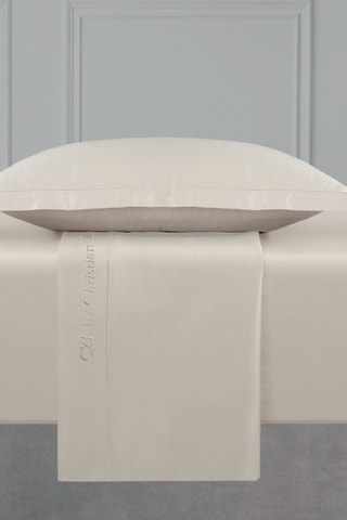 Sábana encimera de satén de algodón 80 hilos/cm² Uni 1 baratta - Topo