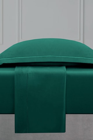 Sábana encimera de satén de algodón 80 hilos/cm² Uni 1 baratta - Verde esmeralda