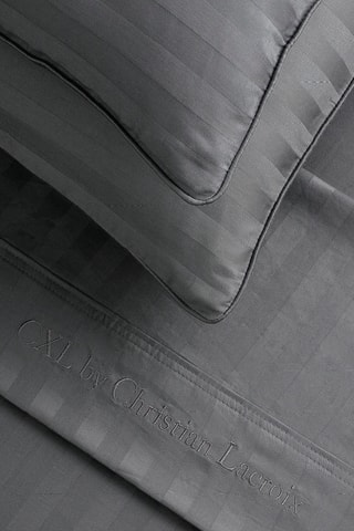 Juego de sábanas de satén de algodón 80 hilos/cm² Dobby stripe woven - Gris oscuro