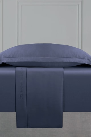 Juego de sábanas de satén de algodón 80 hilos/cm² Uni 1 baratta - Azul cobalto