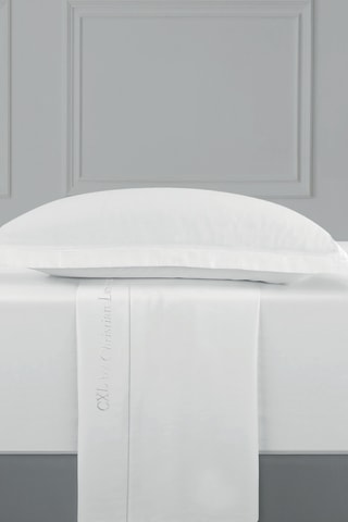 Juego de sábanas de satén de algodón 80 hilos/cm² Uni 1 baratta - Blanco