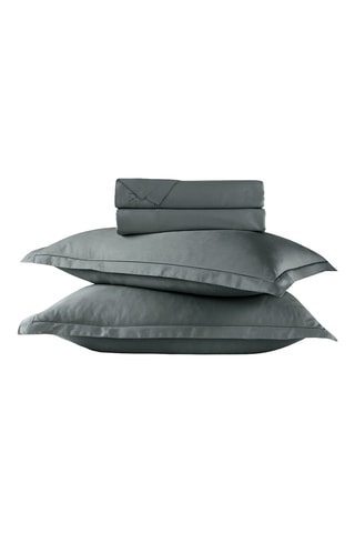 Juego de sábanas de satén de algodón 80 hilos/cm² Uni 1 baratta - Gris oscuro