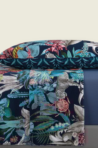 Juego de sábanas de satén de algodón 80 hilos/cm² Zanzibar - Azul cobalto