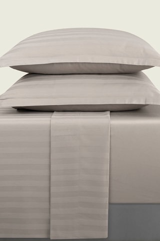 Juego de sábanas de satén de algodón 80 hilos/cm² Dobby stripe woven - Topo