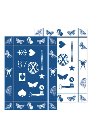 2 paños Amulette - Azul petróleo