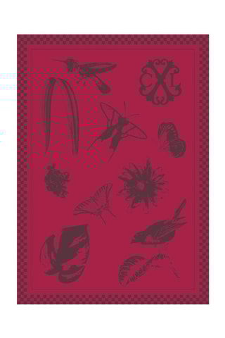 2 paños Primavera - Gris oscuro y burdeos