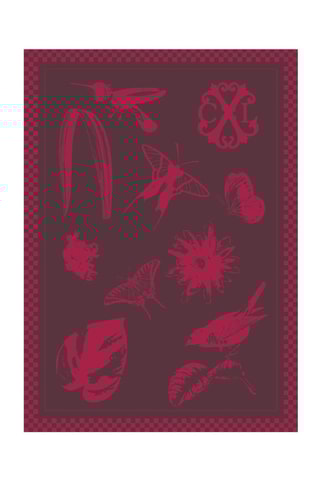 2 paños Primavera - Gris oscuro y burdeos