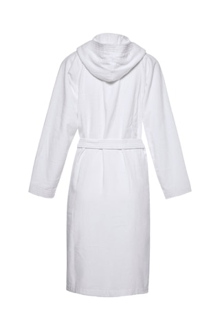 Albornoz de terciopelo con capucha - Blanco