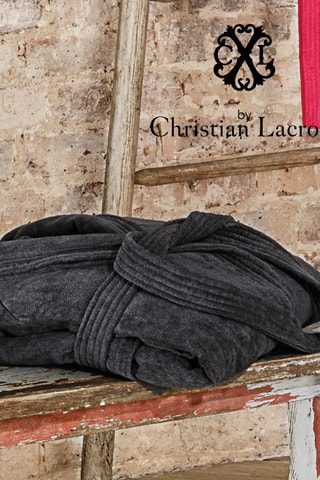 Albornoz de terciopelo - Gris oscuro