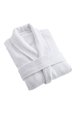 Albornoz de terciopelo - Blanco