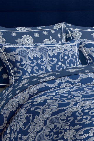 2 fundas de almohada de satén de algodón 80 hilos/cm² - Azul