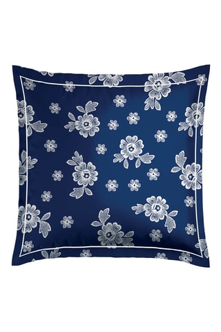 2 fundas de almohada de satén de algodón 80 hilos/cm² - Azul