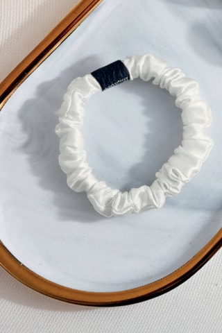 3 gomas para el pelo de seda - Blanco