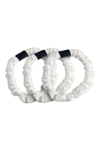 3 gomas para el pelo de seda - Blanco
