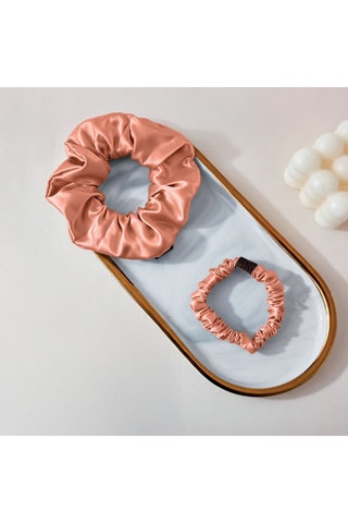 3 gomas para el pelo de seda - Rosa