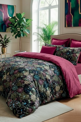 Sábana bajera de satén de algodón 80 hilos/cm² - Burdeos