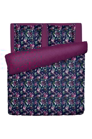 Juego de nórdico de satén de algodón 80 hilos/cm² - Azul oscuro