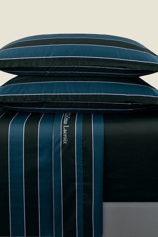 Juego de sábanas de satén de algodón 80 hilos/cm² - Azul oscuro