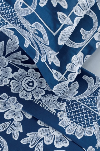 Juego de sábanas de satén de algodón 80 hilos/cm² - Azul