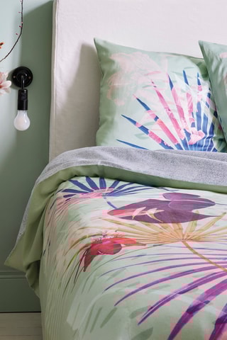 Juego de nórdico de satén de algodón - Verde