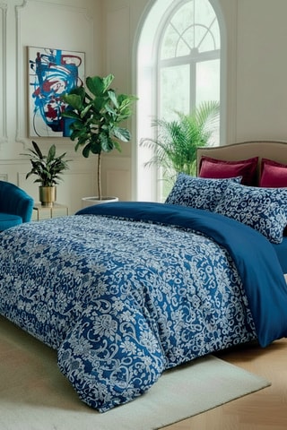 Colcha de satén de algodón 80 hilos/cm² - Azul