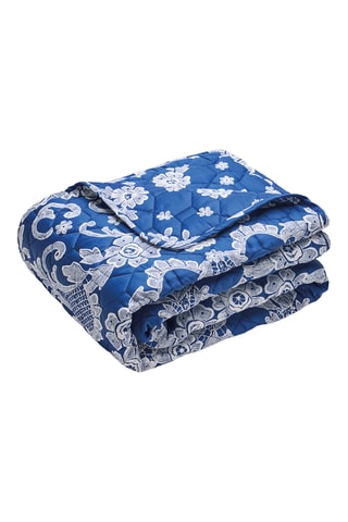 Colcha de satén de algodón 80 hilos/cm² - Azul