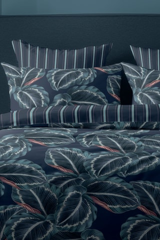 Juego de nórdico de satén de algodón 80 hilos/cm² - Azul oscuro