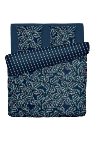 Juego de nórdico de satén de algodón 80 hilos/cm² - Azul oscuro