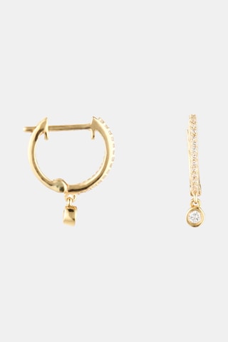 Creolen Charms Geelgoud en Diamanten