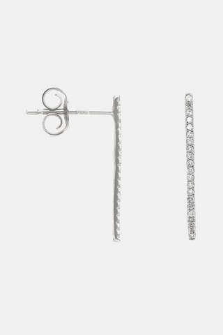 Oorbellen Straight Fall - Witgoud en Diamanten