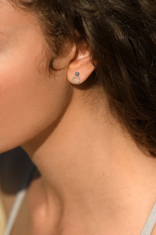 Oorbellen - Witgoud, Diamanten en Topazen