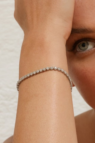 Armband Rivière - Witgoud en Diamanten