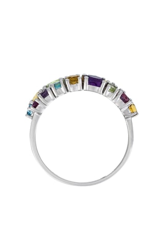 Ring Bubble Rainbow - Witgoud, Diamanten & Natuurstenen