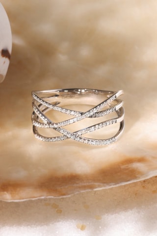 Ring Entrelacs Lumineux- Witgoud en Diamanten