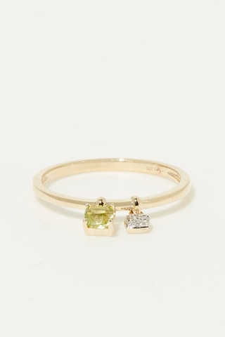 Ring Darling Péridot Geelgoud, Peridoot en Diamanten