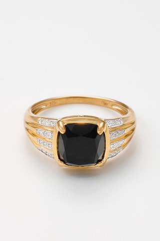 Ring Eliana Geelgoud, diamanten en agaat